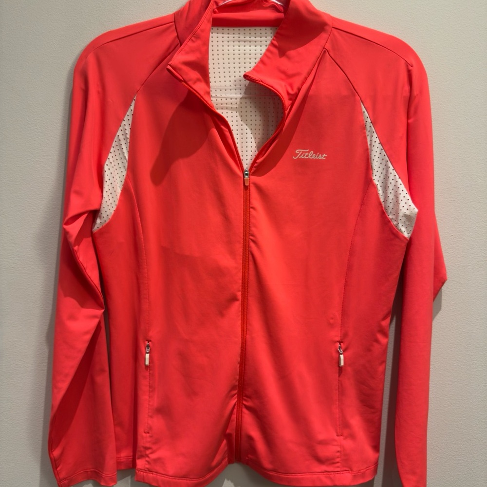 Titleist Vibrant Orange Zip Up Jacket Size Large Women’s - Picture 1 of 7